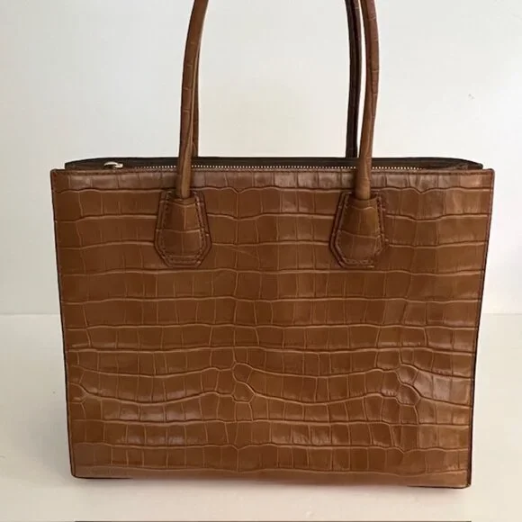 Michael Kors Croc Embossed Leather Adjustable Handbag Crossbody - Picture 3 of 16